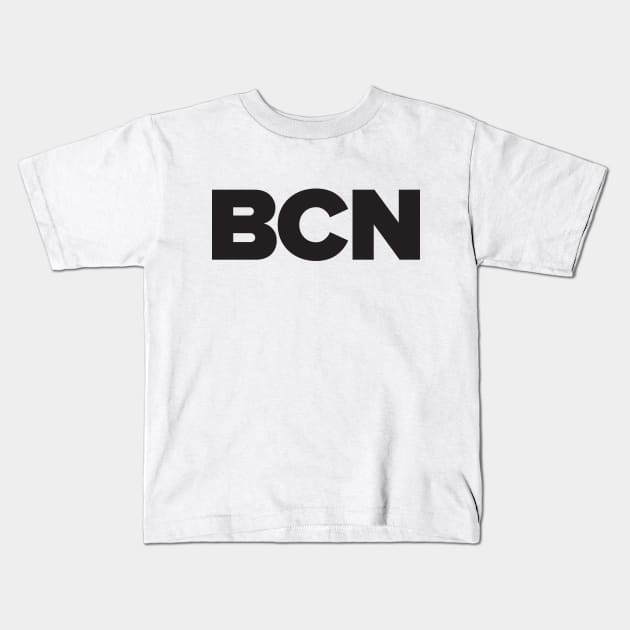 BCN - Barcelona proud city print - black Kids T-Shirt by retropetrol